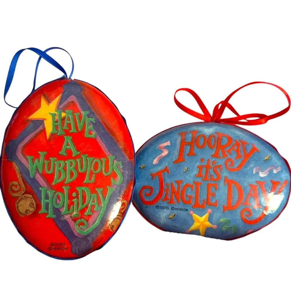Vintage Dr. Seuss Ornament Lot- The Grinch and‎ Cat in the Hat